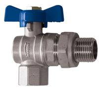 Invena 1/2 Inch Water Angled Ball Valve With Butterfly Handle Female X Male
