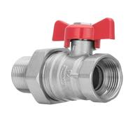 Invena 1/2 Inch Water Valve Female X Male Red Butterfly Handle