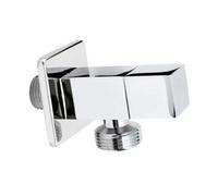 Invena 1/2" X 3/8" Inch Bsp Angled Ceramic Head Valve Chromed Square Shaped Tap Connector