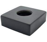 Invena Black Finished Steel Square Shaped Collar Basin Shower Bath Tap Cover Rosette