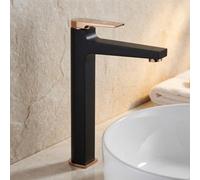 Invena Black/rose Gold Brass Bathroom Tall Basin Faucet Mixer Tap + Click-Clack Plug
