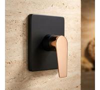 Invena Black/rose Gold Brass Wall Concealed Shower Mixer Simple Tap Single Lever