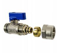 Invena Blue Handle Cold Water Pex 16mm X 1/2" Male Bsp Shut-Off Valve Compression Pipe