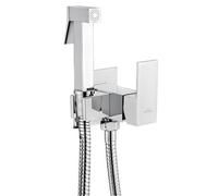 Invena Chrome Concealed Bidet Tap In-Wall Bathroom Wallmounted Brass Shower Sprayer Mixer