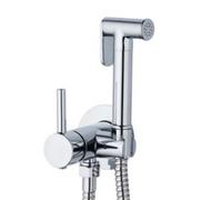 Invena Chromed Brass Wallmounted Bidet Tap Ceramic Head Mixer Expendable Handle