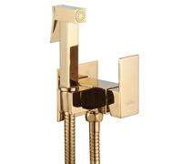 Invena Gold Black Chrome Concealed Bidet Tap In-Wall Bathroom Wallmounted Brass Shower Sprayer Mixer