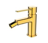 Invena Gold Brass Bidet Bathroom Faucet Single Lever Standing Modern Mixer Tap