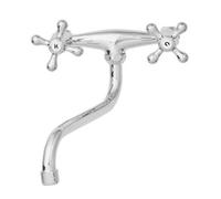 Invena Kitchen Bath Water Mixer Tap Cross Head 's' Type Spout Wall Mounted