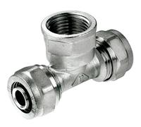 Invena Pex-Al-Pex 16mm X 1/2" Female Bsp X 16mm Compression Fittings Tee Connector