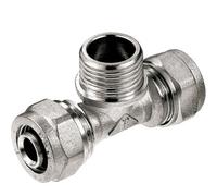 Invena Pex-Al-Pex 16mm X 1/2" Male Bsp X 16mm Compression Fittings Tee Connector