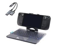 Invensic DeckTop with Splitter - Steam Deck Keyboard and Bluetooth Trackpad Mouse with Multicolor LED Laptop Accessory for Valve Linux PC Gaming Accessories (Steam Deck/ROG Ally)
