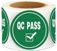 Inventory Stickers Labels,QC Pass Stickers for Quality Control Inventory WarehouseGreen QC Pass Sticker Label,2inches 500Pcs.