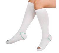 invera Anti Embolism Compression Stockings, Knee High Unisex Ted Hose Socks 15-20 mmHg Moderate Level, White, M (1 Pair)