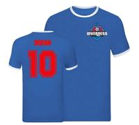 Inverness Caledonian Thistle Men's Mens Aaron Doran Ringer Tee in Blue | Size: 2XL Inverness Caledonian Thistle Blue 2XL