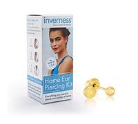 Inverness Ear Piercing Kit for Home - For Professionals & First Time Users - With Training & Marking System - Gold Plated - 14KT, 3mm Ball
