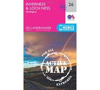 Landranger Active 26 Inverness & Loch Ness, Strathglass Map With Digital Version - Pink, Pink One Size