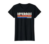 Inverness Scotland Retro 70s 80s Style Value Graphic T-Shirt, Women, Black, S