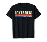Inverness United Kingdom Retro 70s 80s Style Value Graphic T-Shirt, Men, Black, L