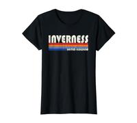 Inverness United Kingdom Retro 70s 80s Style Value Graphic T-Shirt, Women, Black, S