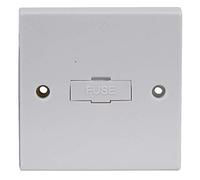 Invero 1 Gang Spur Wall Switch 13 Amp Fused Connection Unit Unswitched - Standard Square White