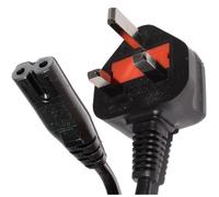 Invero® 2M Figure 8 Mains Power Charger Cable UK 3 Pin Cord IEC C7 Lead - 2 Metre Black