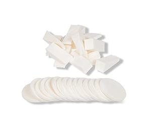 Invero 30 Piece Soft Makeup Sponge Blending Set - Triangle Beauty Wedges Circle Shaped Blender Sponges for Foundations, Creams, Powders or Nail Art - Wet and Dry use