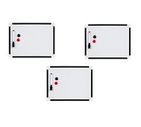 Invero® 3X Pack of A4 Dry Wipe Magnetic Hanging Notice Memo Whiteboard with a Marker Pen, Sponge & 2 Magnets for Offices, Home, Kitchens, Kid's (29.5x22x2cm)