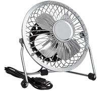 Invero 6-Inch USB Tilting Desktop Cooling Fan with Metal Shell and Aluminium Blades Ideal for Home, Office, Laptops, Notebooks, Desktop PC's and more - Simple Plug & Play - Chrome