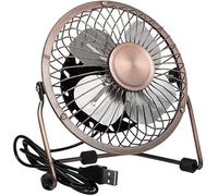 Invero 6-Inch USB Tilting Desktop Cooling Fan with Metal Shell and Aluminium Blades Ideal for Home, Office, Laptops, Notebooks, Desktop PC's and more - Simple Plug & Play - Antique/Bronze