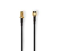 Invero Black 2m SMA Male to SMA Female RG58 Coaxial 50 Ohm Pigtail Patch Lead Cable for 2G 3G 4G LTE Antenna Wireless Wi-Fi Antenna Router - 2 Meter