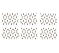 Invero Brown Garden Trellis PVC Plastic Expanding Plants Wall Fence Panel 6ft x 40cm - 6 Pack