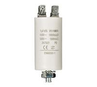 Invero Cylinder Shaped Run Motor Pump Capacitor 1.0uf - 450V Earthed - Dimensions: 30 x 57 mm - White