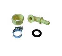 Invero® Hose End Connector Kit - Type: 3/8" Angled - Kit Contains Cap Washer, Hose Washer and Hose Clip, Ideal for plumbing applications