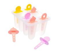 Invero Ice Lolly Maker - Plastic Ice Cream Popsicle Moulds with Colourful Sticks - 8 Cavities Easy to Release and Reusable - Ideal Summer Fun for Kids, Family and Friends