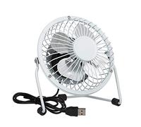 Invero® Mini USB 4-Inch Tilting Desktop Cooling Fan with Metal Shell and Aluminium Blades ideal for Home, Office, Laptops, Notebooks, Desktop PC's and more - Simple Plug & Play - White