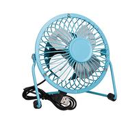 Invero® Mini USB 4-Inch Tilting Desktop Cooling Fan with Metal Shell and Aluminium Blades ideal for Home, Office, Laptops, Notebooks, Desktop PC's and more - Simple Plug & Play - Blue