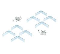 Invero Pack of 8 Metal Stainless Steel Corner Braces 90 Degree Joint Right Angle L Shaped Bracket Joiner 1.5-Inch - Ideal for Wooden Furniture, Cabinets, Shelves, Desks, Chairs and More