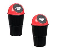 Invero Set of 2 Auto Mini Car Van Universal Fit Trash Dust Bin Rubbish Waste Storage Holder - Ideal for Cars, Vans, Home, Office Desks for Rubbish or Store Tissues, Sweets and more