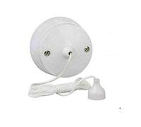 Invero Standard Round Ceiling Pull Cord Light Switch 2 Way 6 Amp - Ideal for Bathrooms and Utility Rooms - White