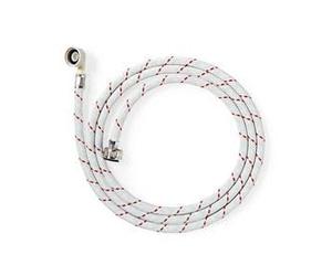 Invero Universal Hot Water Fill Inlet Pipe Feed Hose - 3/4” Straight and 3/4” Thread Connection - 90 Degree Bend - Nylon Braided - for Washing Machines and Dish Washers - 2.5 Metres