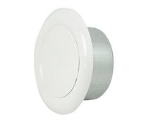 Invero® Universal Metal Round Ceiling Air Extract Valve Vent Cap (125mm Diameter) - White Powder Coated