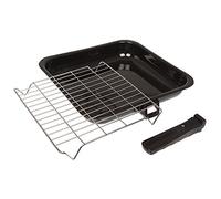 Invero® Universal Small Oven Cooker Grill Pan Tray Complete with Steel Wire Rack and Detachable Handle Suitable for Most Oven Cookers and Caravan Ovens - 285mm x 275mm