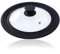 Invero Universal Tempered Glass Saucepan Lid with Air Vent and Silicone Edge - Ideal for Pans of 16 cm, 18 cm and 20cm