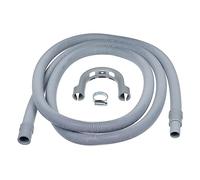 Invero Universal Washing Machine Dishwasher Drain Outlet Hose Extension Kit with Moulded End - Includes Hook and Screw Clip - 19mm and 22mm Fitting (2.5 Metre Length Pipe)