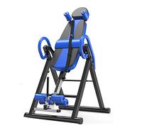 Inversion Table Adjustable Foldable For Storage With Protective Belt Headrest Heavy Duty Inverted Back Stretching Machine Gravity Table For Home Exercise 220lbs Max Capacity(Blue)