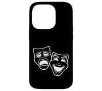 Inverted Black And White Comedy And Tragedy Theater Masks Case for iPhone 14 Pro