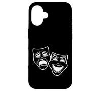 Inverted Black And White Comedy And Tragedy Theater Masks Case for iPhone 16