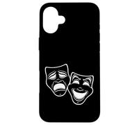 Inverted Black And White Comedy And Tragedy Theater Masks Case for iPhone 16 Plus