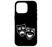 Inverted Black And White Comedy And Tragedy Theater Masks Case for iPhone 16 Pro