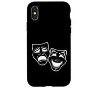 Inverted Black And White Comedy And Tragedy Theater Masks Case for iPhone X/XS